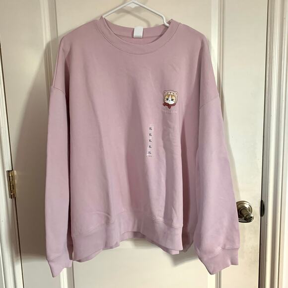 Mofusand Uniqlo Collab Printed Embroidered Sweatshirt in Pink XL - Picture 3 of 8